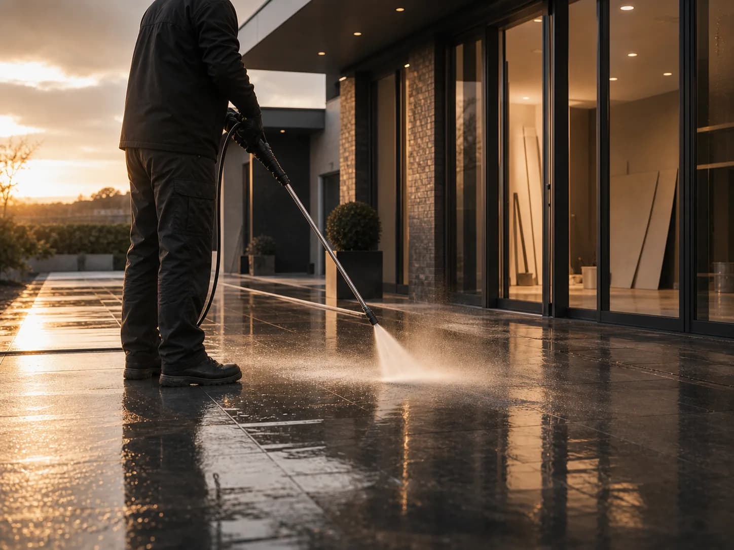 Ruimte schoongemaakt na renovatie- of bouwwerken